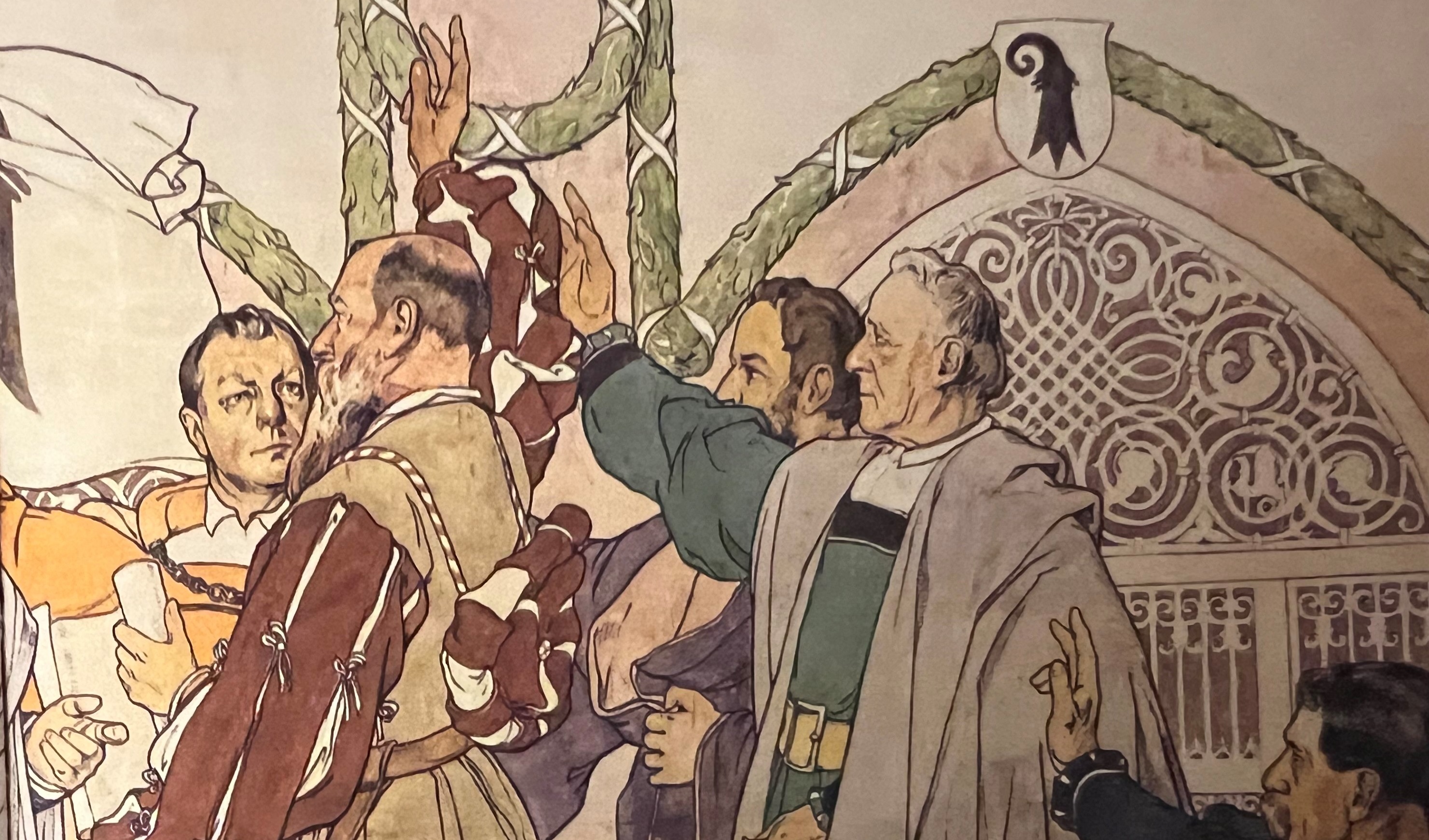 Das Wandbild "Der Bundesschwur" im Grossratssaal