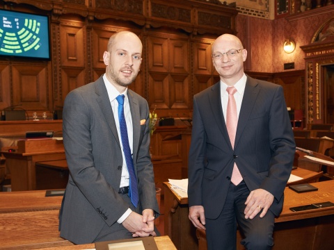 Neuer Ratspräsident 2017 Joël Thüring und Statthalter Remo Gallacchi